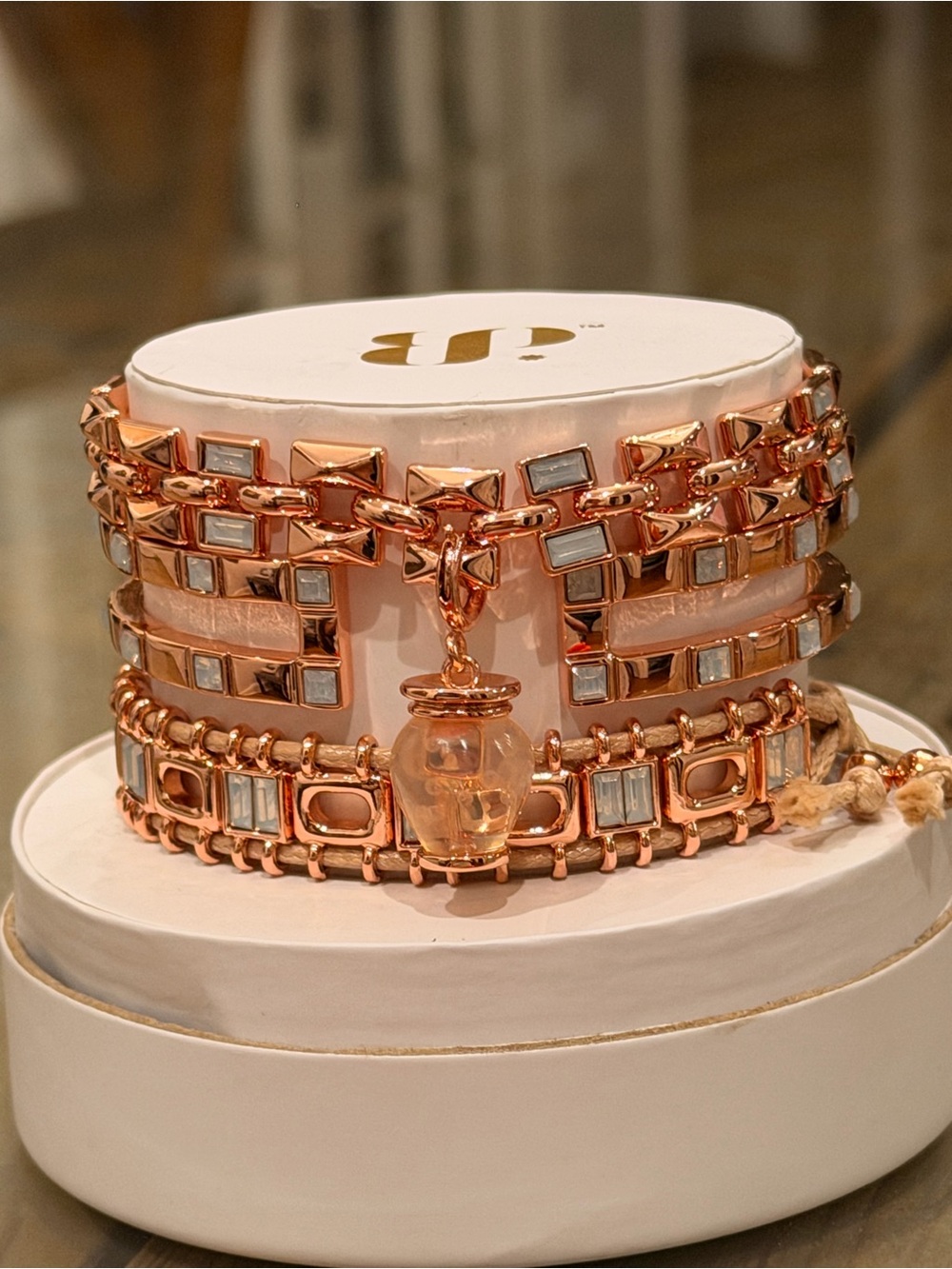 Bomb Party NWT! Rose Gold Fizzing Pot Charm Bracelet Stack
